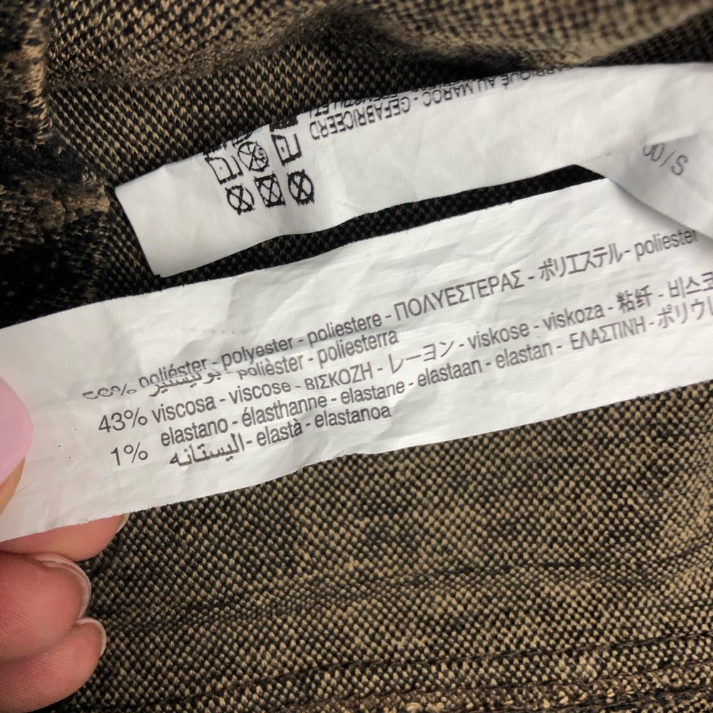 Zara Woman’s Short Sleeve Checkered Ruffle Top Size Small - Picture 5 of 6